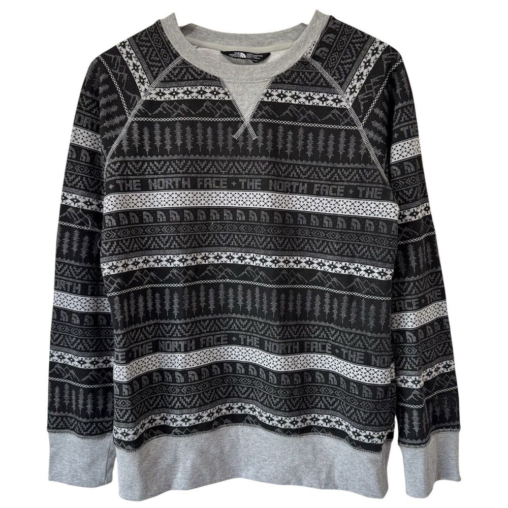 The North Face Womens Terry Sweater Medium Top Raglan Crew Neck Fair Isle NEW